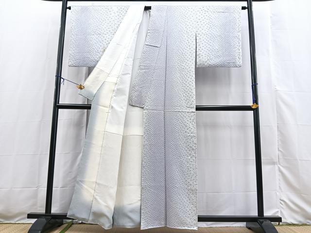 平和屋着物■上質な小紋　総絞り　霞文　正絹　逸品　BAAX3569yc