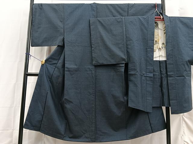平和屋着物■男性 本場大島紬 アンサンブル 長羽織 100亀甲 総詰め 羽裏：富士 正絹 逸品 BAAX3570yc