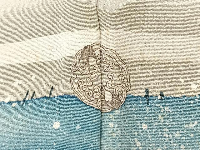 平和屋着物▽訪問着　単衣　横段文　正絹　逸品　BAAX3576yc