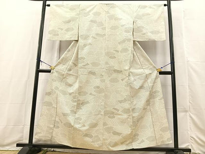 平和屋着物▽上質な紬　単衣　重ね地紙文　正絹　逸品　BAAX3577yc