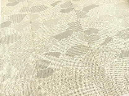 平和屋着物▽上質な紬　単衣　重ね地紙文　正絹　逸品　BAAX3577yc
