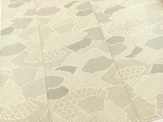 平和屋着物▽上質な紬　単衣　重ね地紙文　正絹　逸品　BAAX3577yc