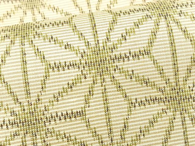 平和屋着物▽上質な紬　単衣　麻の葉文様　正絹　逸品　BAAX3578yc