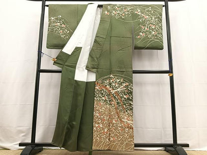平和屋着物■訪問着　作家物　楽曲花文　暈し染め　金彩　正絹　逸品　BAAX3581yc