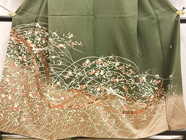 平和屋着物■訪問着　作家物　楽曲花文　暈し染め　金彩　正絹　逸品　BAAX3581yc
