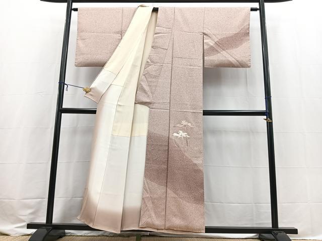 平和屋着物■訪問着　総刺繍　松文　たたき染め　正絹　逸品　BAAX3584yc