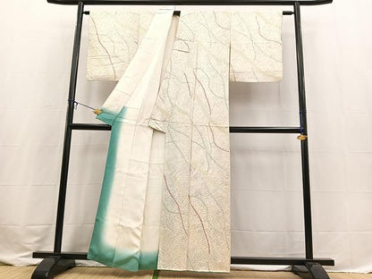 平和屋着物■上質な小紋　絞り　曲線文　正絹　逸品　BAAX3586yc
