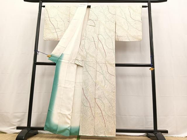 平和屋着物■上質な小紋　絞り　曲線文　正絹　逸品　BAAX3586yc