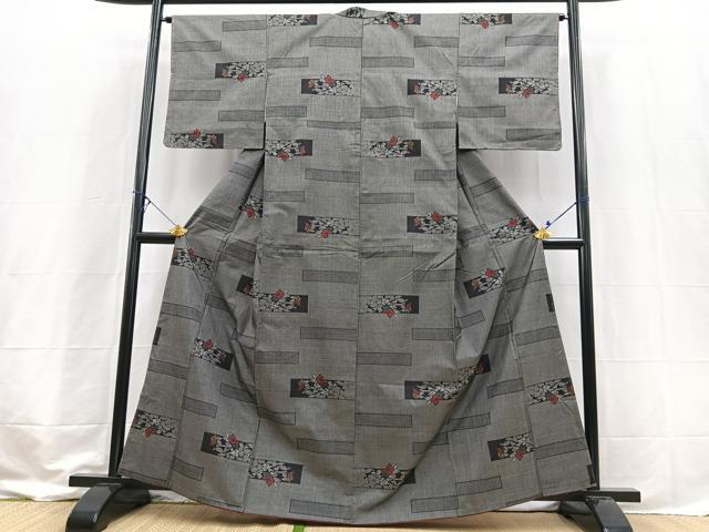 平和屋着物■本場大島紬　7マルキ　枝花文　正絹　逸品　BAAX3588yc