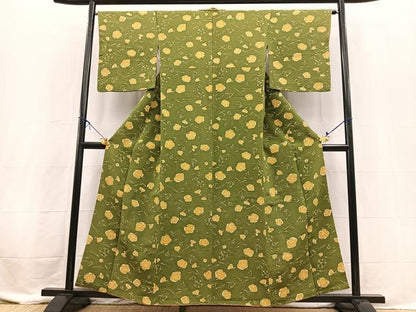 平和屋着物■上質な小紋　こぼれ松花文　正絹　逸品　BAAX3592yc