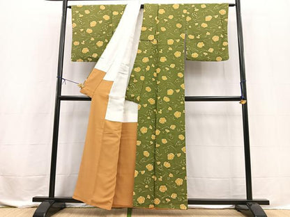 平和屋着物■上質な小紋　こぼれ松花文　正絹　逸品　BAAX3592yc