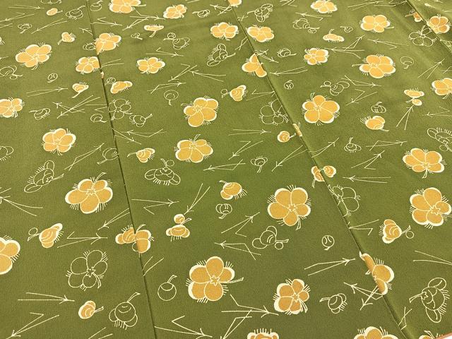 平和屋着物■上質な小紋　こぼれ松花文　正絹　逸品　BAAX3592yc