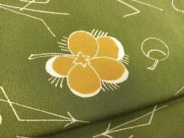 平和屋着物■上質な小紋　こぼれ松花文　正絹　逸品　BAAX3592yc