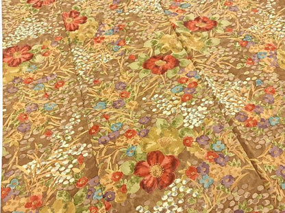 平和屋着物■上質な小紋　草花文　金彩　正絹　逸品　BAAX3593yc
