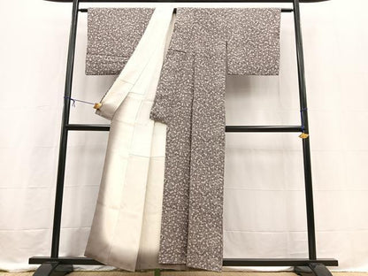 平和屋着物■上質な小紋　草花文　正絹　逸品　BAAX3595yc