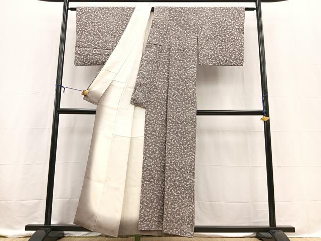 平和屋着物■上質な小紋　草花文　正絹　逸品　BAAX3595yc