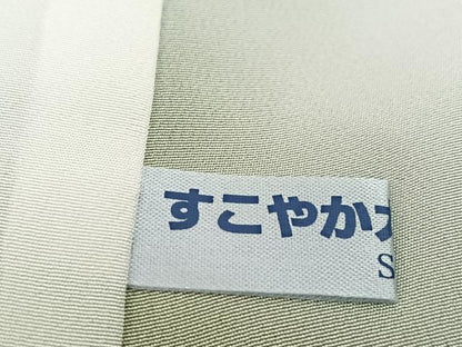 平和屋着物■上質な小紋　型染め　流水草花文　鬼しぼ縮緬　正絹　逸品　BAAX3597yc