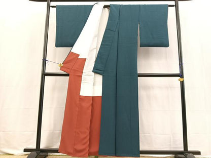 平和屋着物■上質な色無地　作家物　褐返色　正絹　逸品　BAAX3600yc