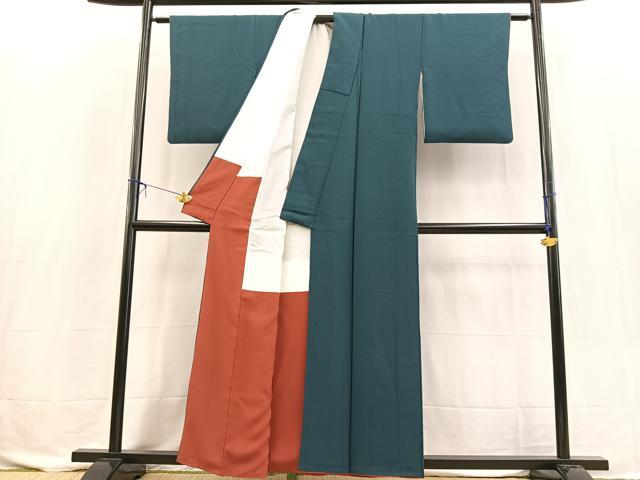 平和屋着物■上質な色無地　作家物　褐返色　正絹　逸品　BAAX3600yc