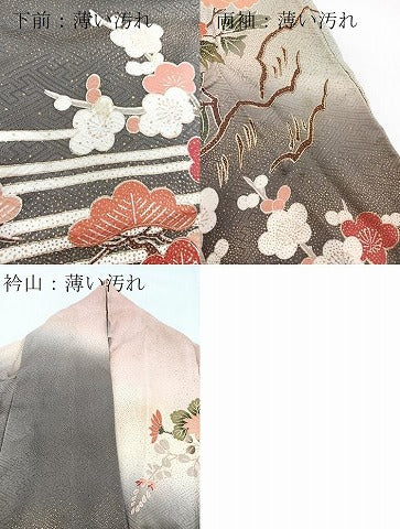 平和屋着物■豪華振袖　駒刺繍　松竹梅　風景文　暈し染め　金彩　正絹　逸品　BAAX3607yc