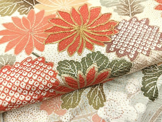 平和屋着物■豪華振袖　駒刺繍　松竹梅　風景文　暈し染め　金彩　正絹　逸品　BAAX3607yc
