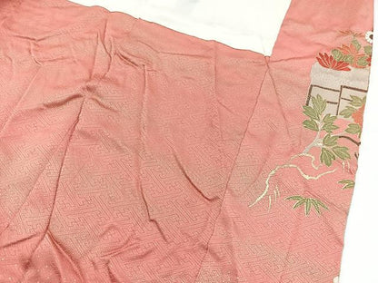 平和屋着物■豪華振袖　駒刺繍　松竹梅　風景文　暈し染め　金彩　正絹　逸品　BAAX3607yc