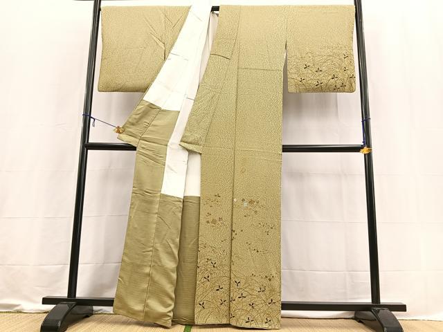 平和屋着物■訪問着　螺鈿　草花文　金彩　正絹　逸品　BAAX3610yc
