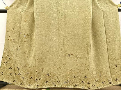 平和屋着物■訪問着　螺鈿　草花文　金彩　正絹　逸品　BAAX3610yc