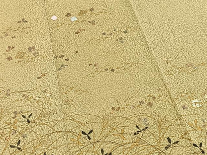平和屋着物■訪問着　螺鈿　草花文　金彩　正絹　逸品　BAAX3610yc