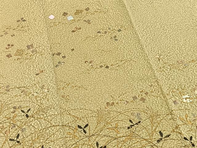 平和屋着物■訪問着　螺鈿　草花文　金彩　正絹　逸品　BAAX3610yc