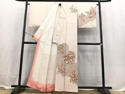 平和屋着物■訪問着　道長花文　金彩　正絹　逸品　BAAX3613yc