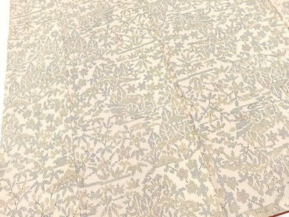 平和屋着物■上質な紬　草花文　正絹　逸品　BAAX3617yc