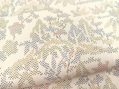 平和屋着物■上質な紬　草花文　正絹　逸品　BAAX3617yc