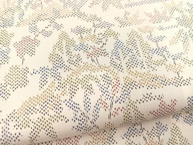 平和屋着物■上質な紬　草花文　正絹　逸品　BAAX3617yc