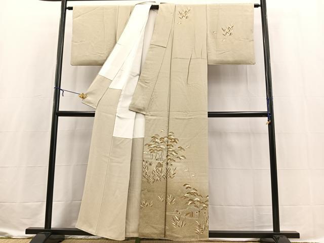 平和屋着物■訪問着　飛鳥浜松文　暈し染め　金彩　正絹　逸品　BAAX3619yc