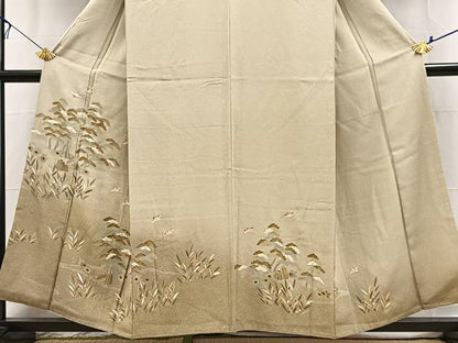 平和屋着物■訪問着　飛鳥浜松文　暈し染め　金彩　正絹　逸品　BAAX3619yc