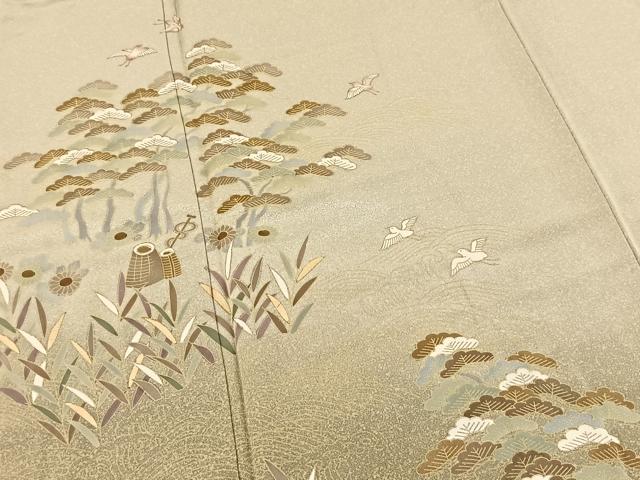 平和屋着物■訪問着　飛鳥浜松文　暈し染め　金彩　正絹　逸品　BAAX3619yc