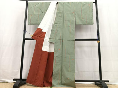 平和屋着物■上質な紬　万寿菊文　正絹　逸品　BAAX3620yc