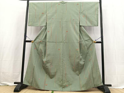 平和屋着物■上質な紬　万寿菊文　正絹　逸品　BAAX3620yc
