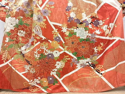 平和屋着物■豪華振袖　駒刺繍　切嵌花文　金彩　正絹　逸品　BAAX3621yc