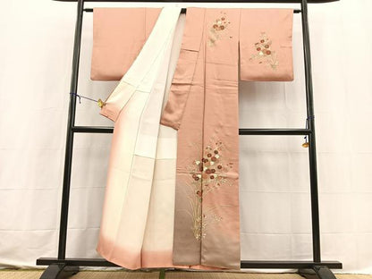 平和屋着物■訪問着　刺繍　菊花文　暈し染め　金彩　正絹　逸品　BAAX3623yc