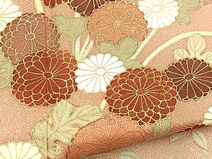 平和屋着物■訪問着　刺繍　菊花文　暈し染め　金彩　正絹　逸品　BAAX3623yc