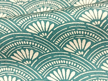 平和屋着物■上質な小紋　型染め　花青海波文　正絹　逸品　BAAX3624yc