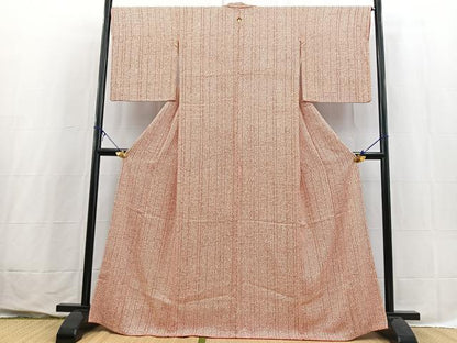 平和屋着物■上質な小紋　格子柄　正絹　逸品　BAAX3627yc