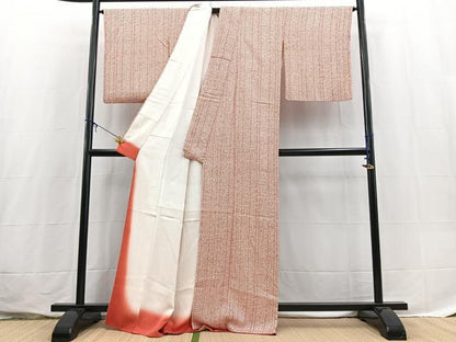 平和屋着物■上質な小紋　格子柄　正絹　逸品　BAAX3627yc