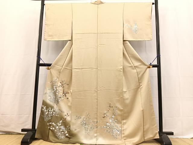 平和屋着物■訪問着　駒刺繍　束ね熨斗花文　暈し染め　金銀彩　正絹　逸品　BAAX3629yc