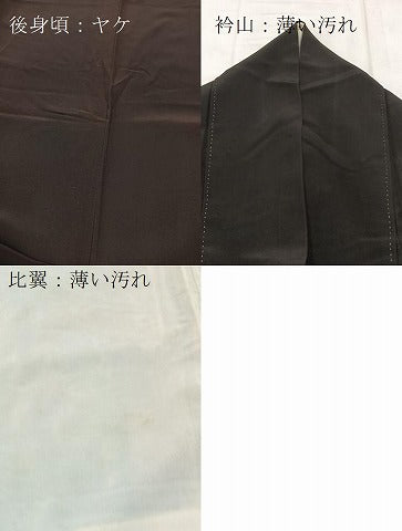 平和屋着物■豪華黒留袖　駒刺繍　尾長鳥笠松文　金銀糸　正絹　逸品　BAAX3631yc