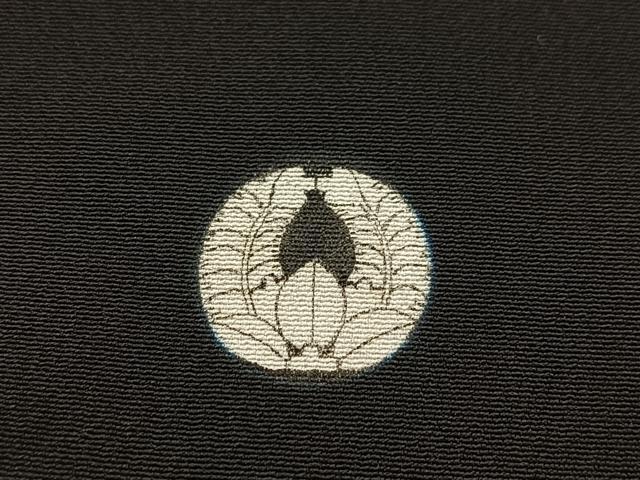 平和屋着物■豪華黒留袖　駒刺繍　尾長鳥笠松文　金銀糸　正絹　逸品　BAAX3631yc