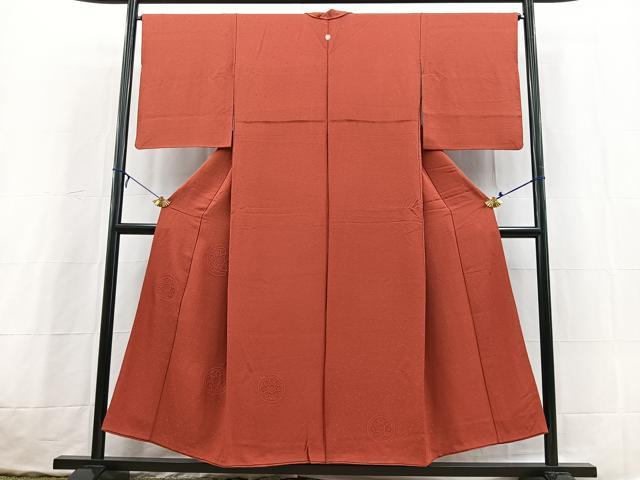 平和屋着物■豪華色留袖　色無地　総刺繍　赤丹色　正絹　逸品　BAAX3643yc