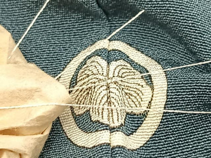 平和屋着物■上質な色無地　御召御納戸色　やまと誂製　正絹　逸品　BAAX3651yc